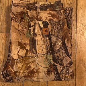 Carhartt Realtree Woodland Camo Canvas Carpenter Pants